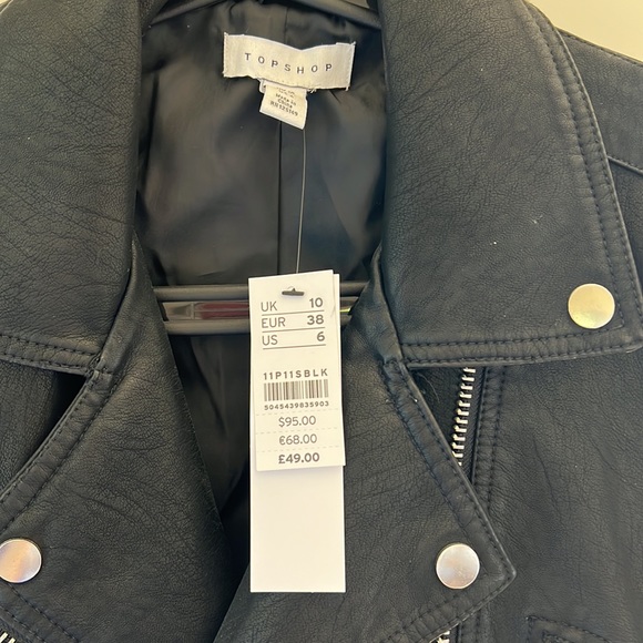 Topshop biker faux leather jacket - Picture 2 of 3